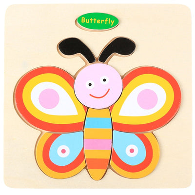 Ensemble de puzzles en bois Montessori pour enfants - motifs de dessins animés #2