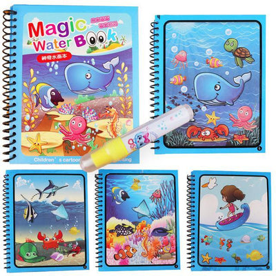 Libro de colorear con agua Fidtoy Aqua Doodle – Libro de dibujo reutilizable sin manchas para viajes y juegos tranquilos para niños