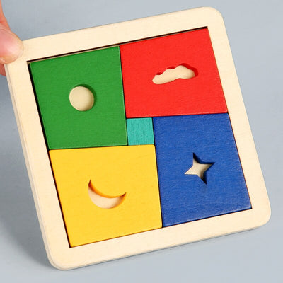 Fidtoy Hexagonal Wooden Tangram Puzzle for Kids 3-6 – Creative Building & Learning Toy