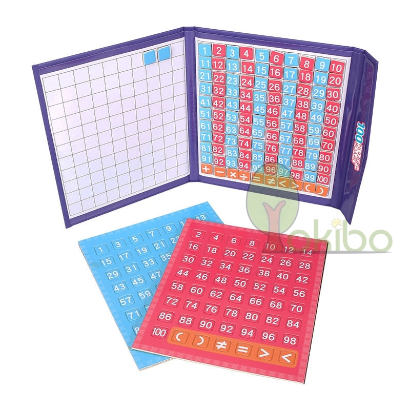 Book / Magnetic Board Montessori - Learn to Count from 1 to 100 and to Add or Subtract
