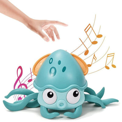 Fidtoy Crawling Interactive Baby Toy with Lights Music USB Rechargeable Tummy Time Toy
