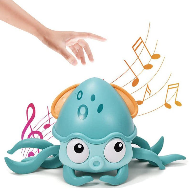 Fidtoy Crawling Interactive Baby Toy with Lights Music USB Rechargeable Tummy Time Toy
