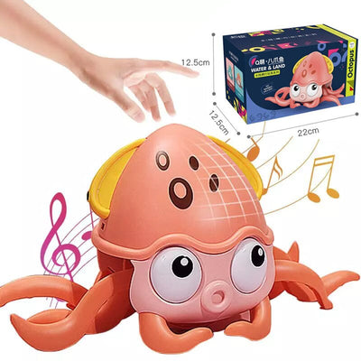 Fidtoy Crawling Interactive Baby Toy with Lights Music USB Rechargeable Tummy Time Toy