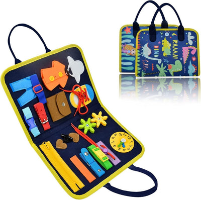 Fidtoy Busy Board for Toddlers – Portable Sensory Activity Board for Travel & Learning