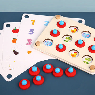 Wooden Match Fruit Animals Interactive Toy