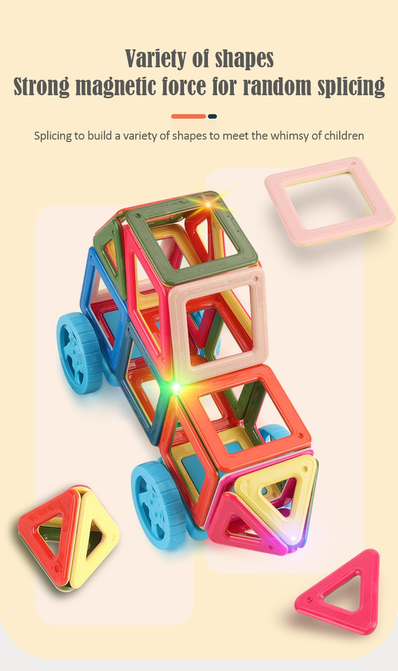 Fidtoy 3D Magnetic Building Blocks Kit – STEM Educational Toy for Kids 4+