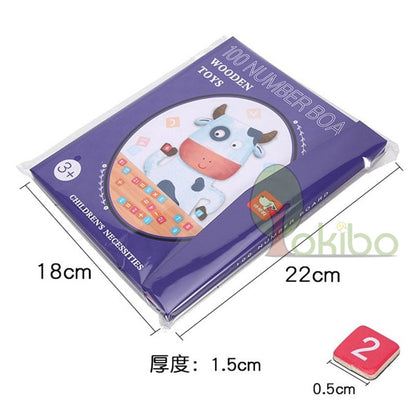 Book / Magnetic Board Montessori - Learn to Count from 1 to 100 and to Add or Subtract