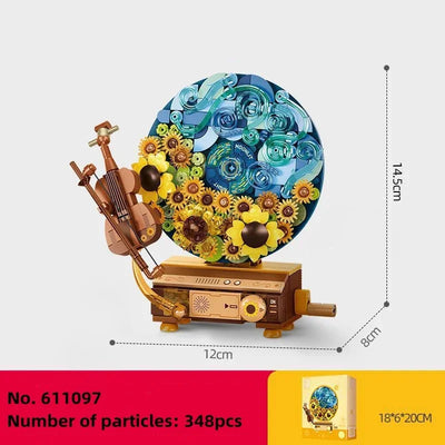 Fidtoy Flower Music Box Building Set – 339 pièces, jouet de construction créatif pour enfants de 6 ans et plus