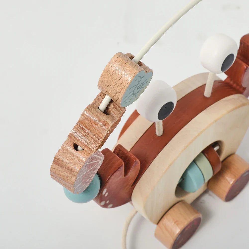 Crab Pull Toy™ – Spelen & Leren – Houten Krab