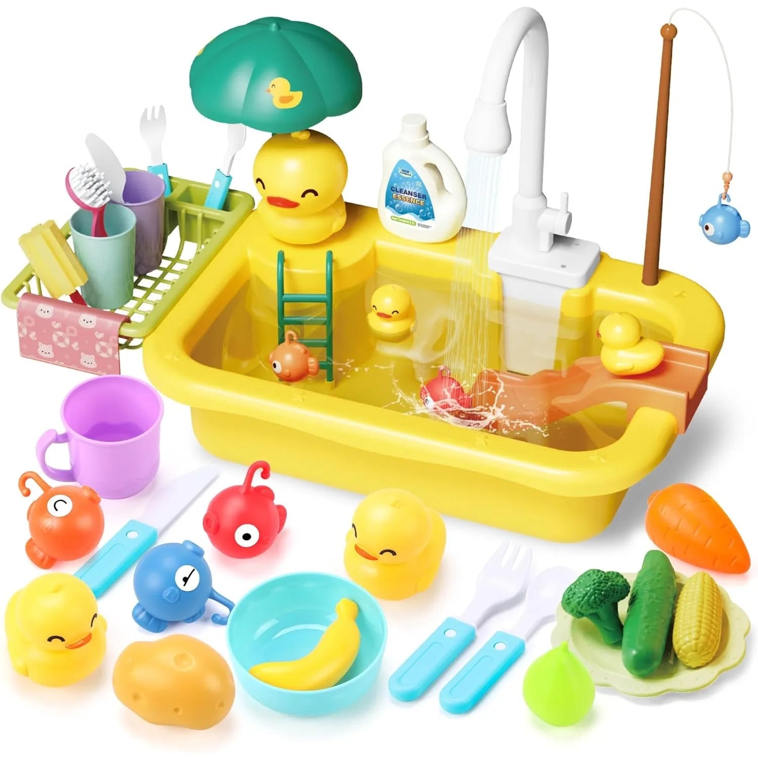 Cocina para niños – Diversión acuática y aprendizaje – Fregadero de juguete 2 en 1