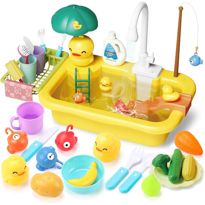 Cocina para niños – Diversión acuática y aprendizaje – Fregadero de juguete 2 en 1