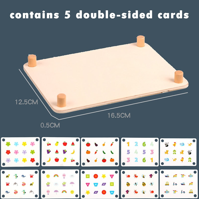 Wooden Match Fruit Animals Interactive Toy