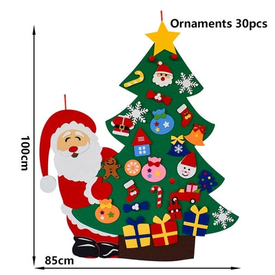 Sapin de Noël en feutre avec 32 pièces