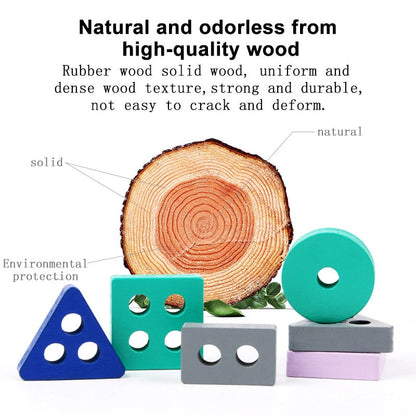 Wooden Building Blocks Kids Puzzle Toys