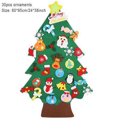 Sapin de Noël en feutre avec 32 pièces