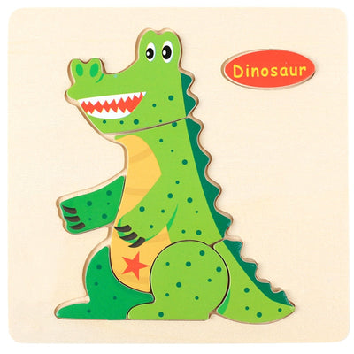 Ensemble de puzzles en bois Montessori pour enfants - motifs de dessins animés #2