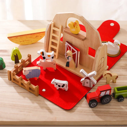 Montessori “Old McDonald’s Farm” Eco-Friendly Wooden Play Set