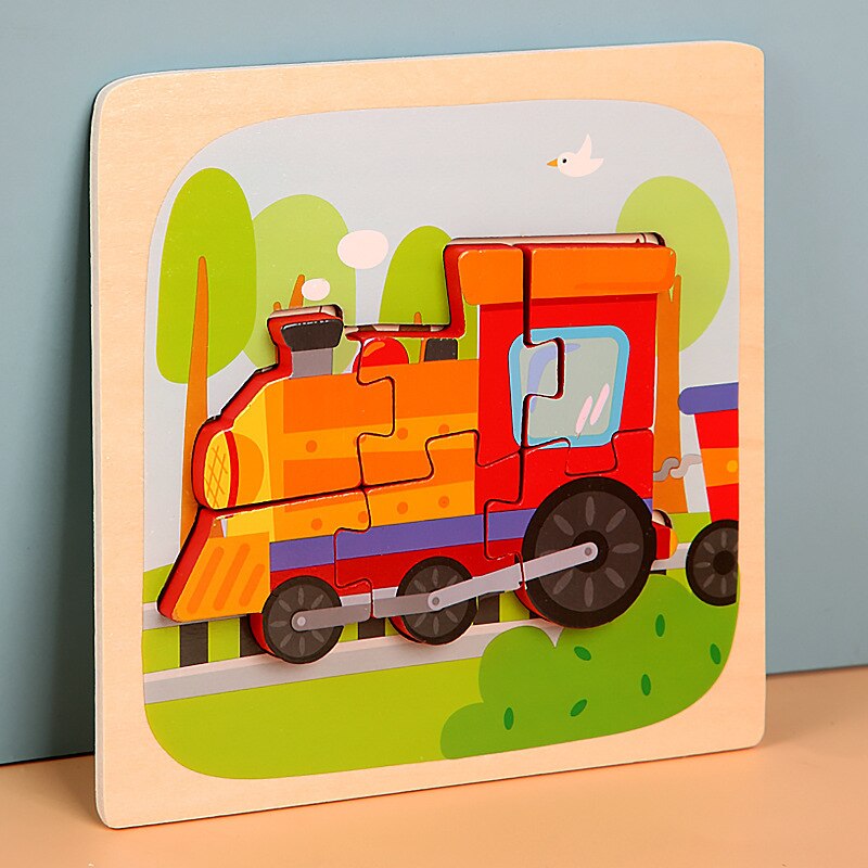 Puzzles en Bois Montessori pour Tout-petits Bébés 1 2 3+ Ans