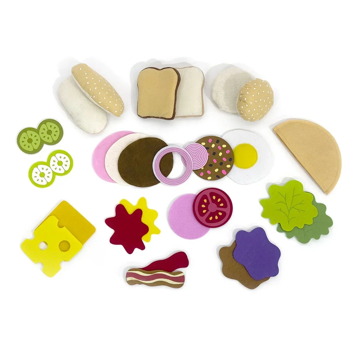 Montessori pretend play 28PCS Burger Sandwich Set