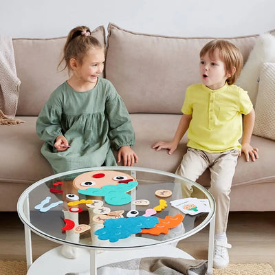 Fidtoy Juego de Expresiones Faciales Juguete Montessori para el Aprendizaje de Emociones