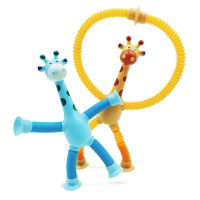 Fidtoy Telescopic Suction Cup Giraffe Sensory Toy for Toddlers Stretch Pop Tube Fidget Toy