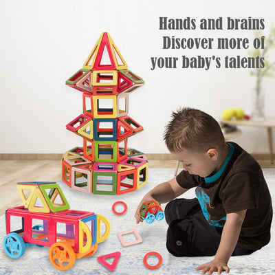 Fidtoy 3D Magnetic Building Blocks Kit – STEM Educational Toy for Kids 4+