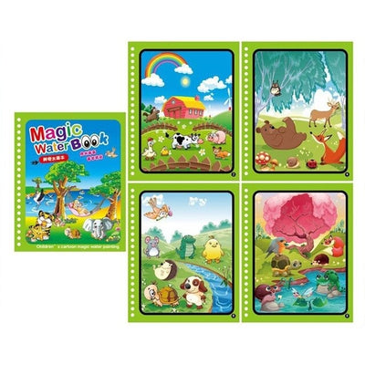 Libro de colorear con agua Fidtoy Aqua Doodle – Libro de dibujo reutilizable sin manchas para viajes y juegos tranquilos para niños