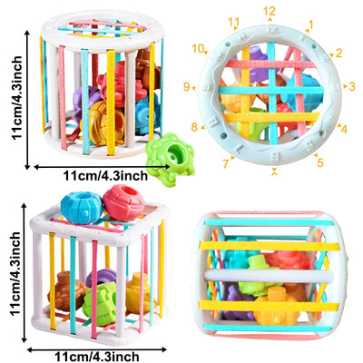 Fidtoy Cube d'apprentissage sensoriel Montessori - Jouet à formes à encastrer