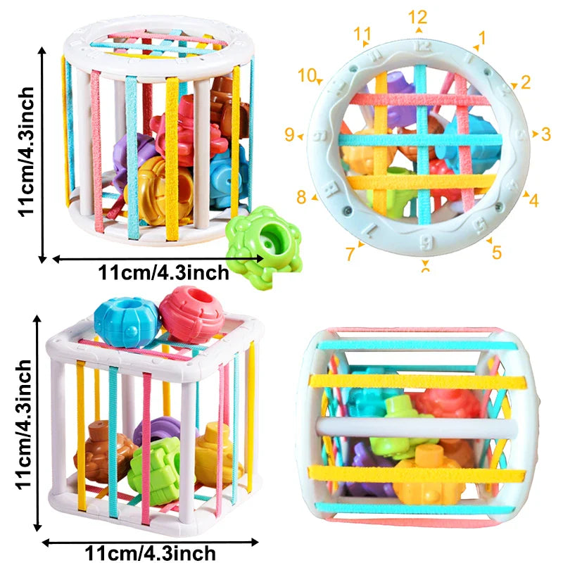 Fidtoy Cube d'apprentissage sensoriel Montessori - Jouet à formes à encastrer