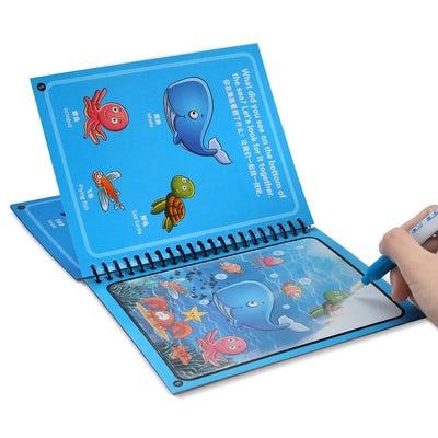 Libro de colorear con agua Fidtoy Aqua Doodle – Libro de dibujo reutilizable sin manchas para viajes y juegos tranquilos para niños