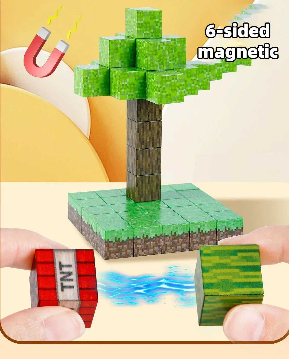 Fidtoy Magnetic Cube Building Blocks – STEM DIY Construction Toy Set for Kids Creative Learning Play