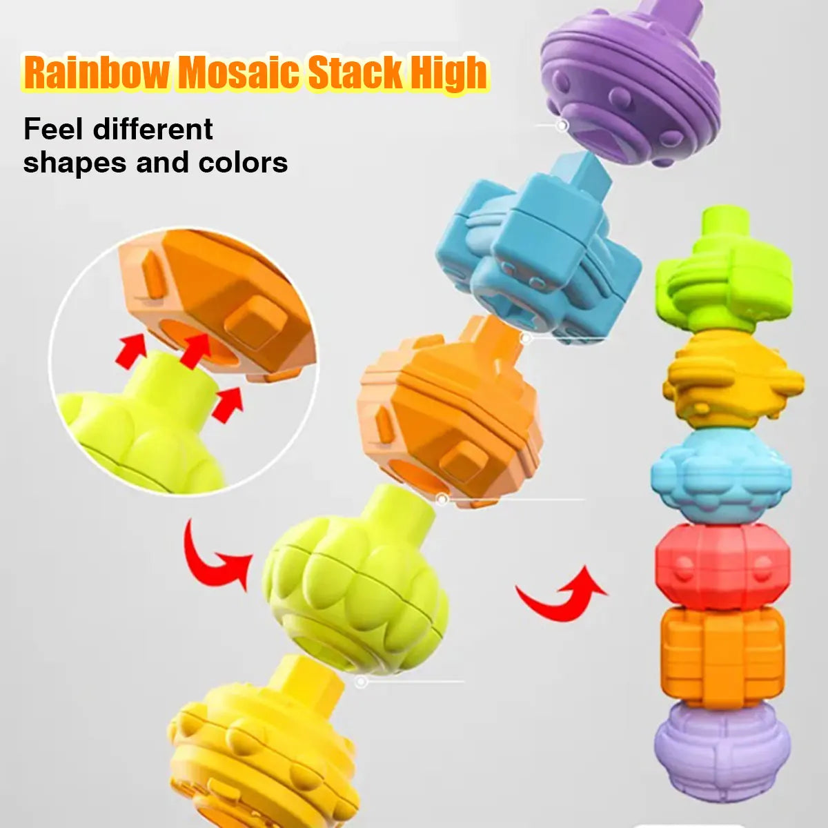 Fidtoy Cube d'apprentissage sensoriel Montessori - Jouet à formes à encastrer