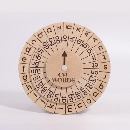 Montessori phonics Learning CVC Board Reading Spin word Wheel