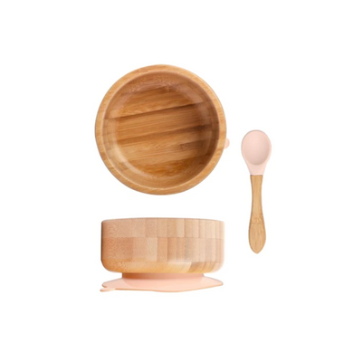 Ensemble bol et cuillère en bambou Fidtoy – Bol d'alimentation pour bébé pour la diversification alimentaire (DME)