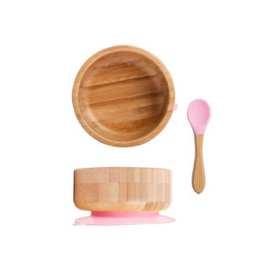 Ensemble bol et cuillère en bambou Fidtoy – Bol d'alimentation pour bébé pour la diversification alimentaire (DME)