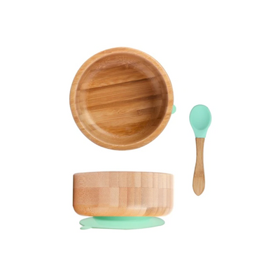 Ensemble bol et cuillère en bambou Fidtoy – Bol d'alimentation pour bébé pour la diversification alimentaire (DME)