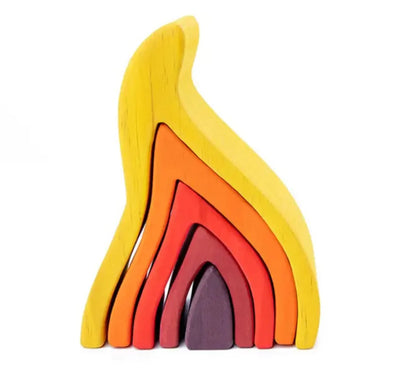 Juguete de apilamiento de madera Fidtoy Fire Rainbow Toys