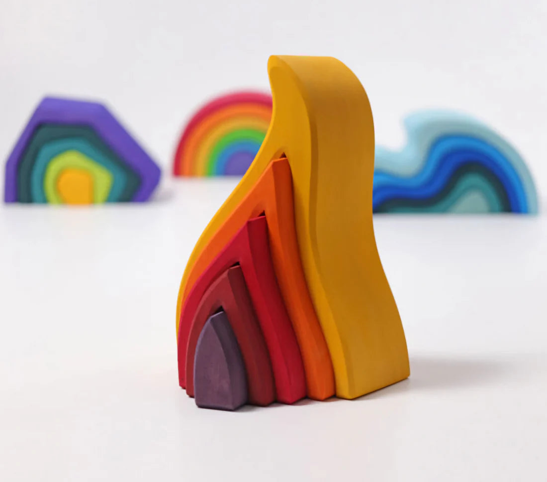 Fidtoy Fire Rainbow Toys Wooden Stacking Toy