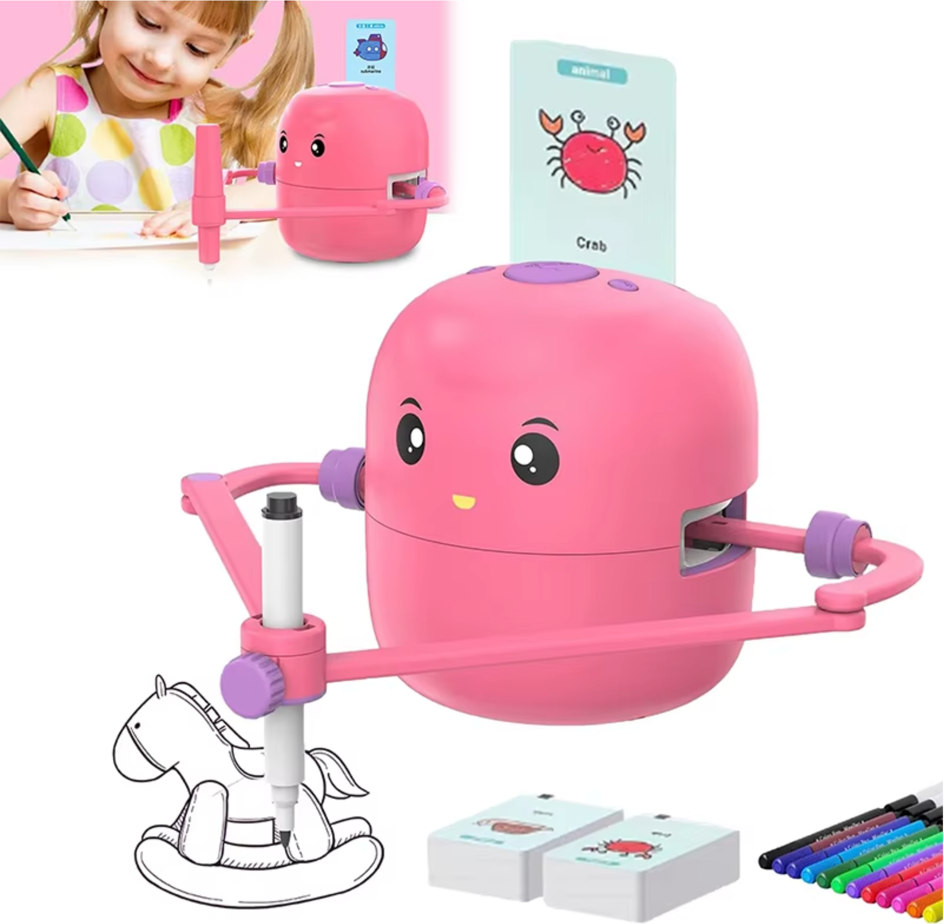 Robot de dibujo Fidtoy para niños – Juguete para aprender a dibujar paso a paso