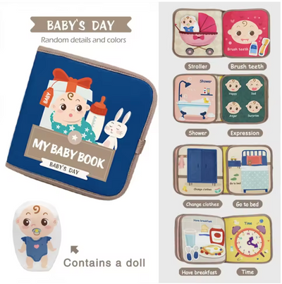 Libro interactivo de actividades Montessori Fidtoy Stick & Learn para niños pequeños de 1 a 4 años