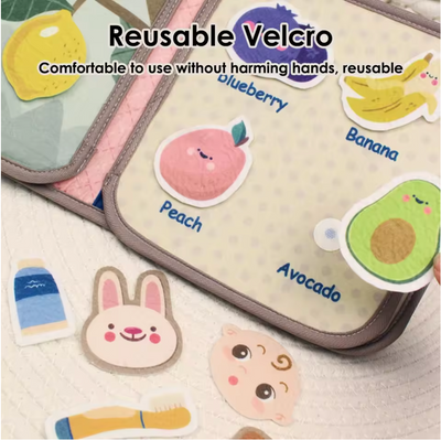 Libro interactivo de actividades Montessori Fidtoy Stick & Learn para niños pequeños de 1 a 4 años