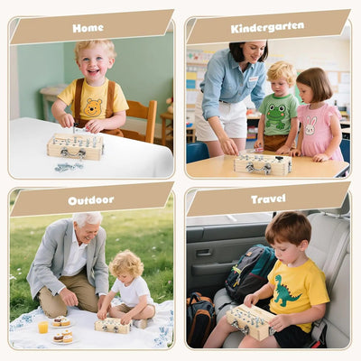 Fidtoy Planche de tournevis Montessori pour enfants, jouet en bois pour l'apprentissage de la motricité fine