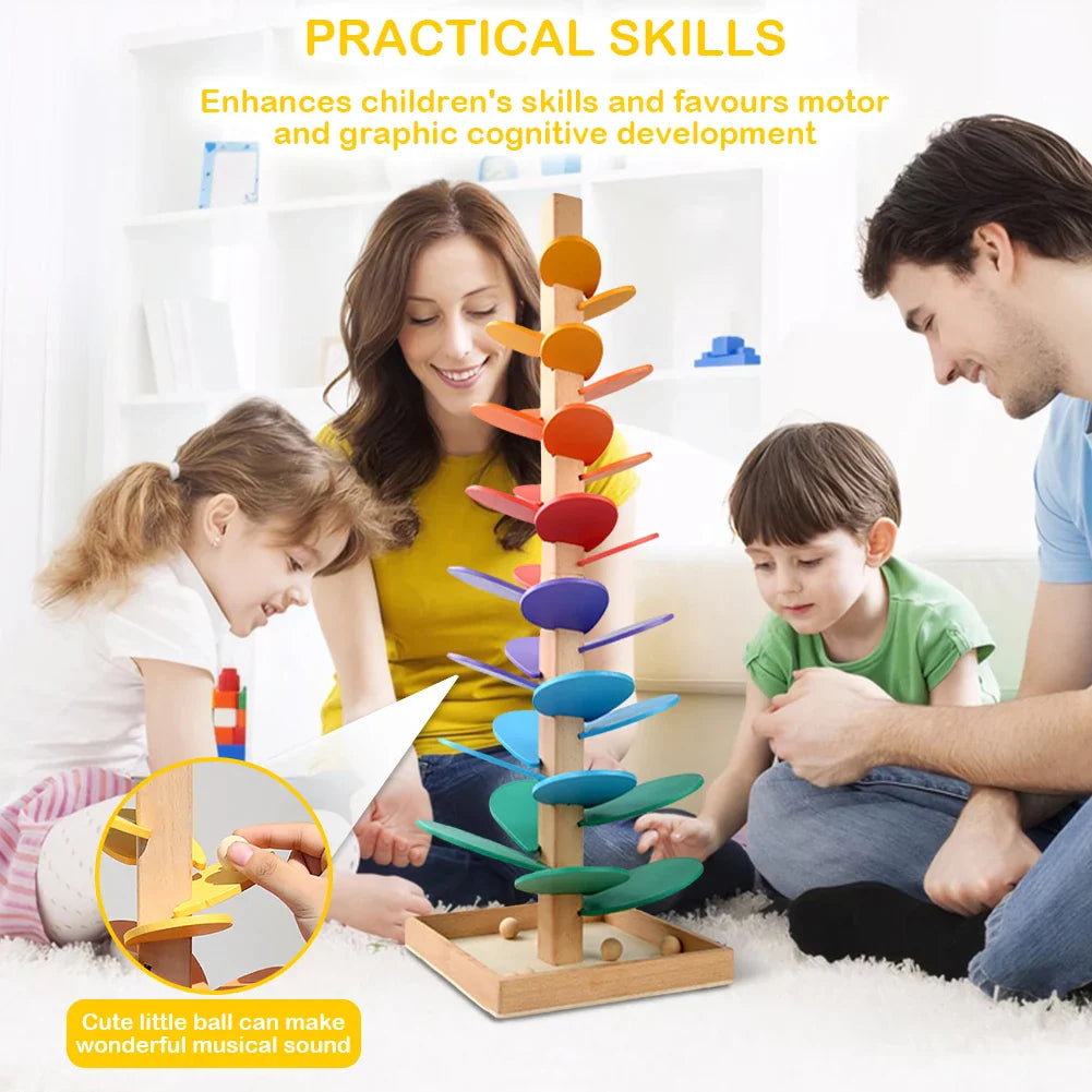 Rainbow Music Tree Toy | Wooden Montessori Sound Toy for Kids