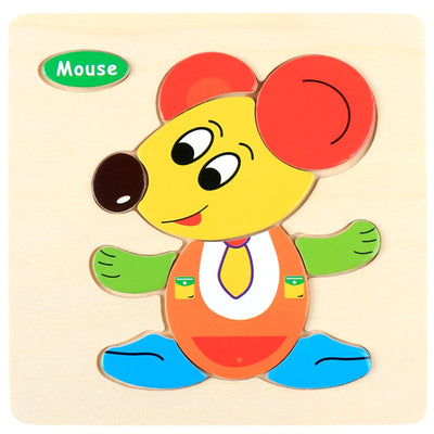 Ensemble de puzzles en bois Montessori pour enfants - motifs de dessins animés #2