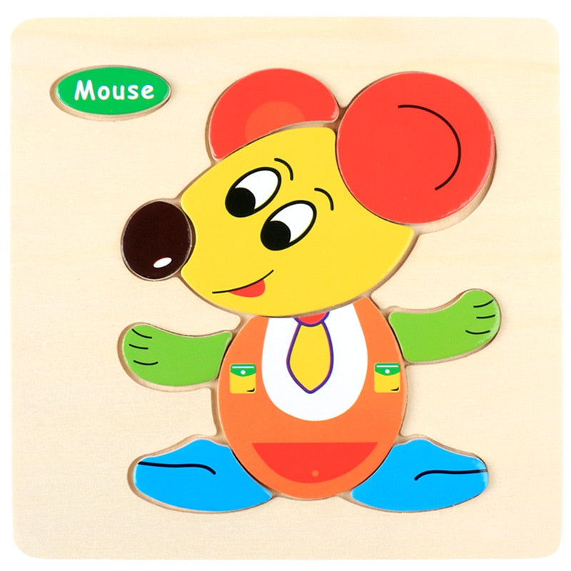 Montessori Wooden Cartoon Puzzles Set#2