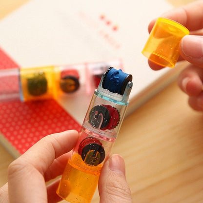Mini Ink Stamp Roller Diary Seal Art Toys