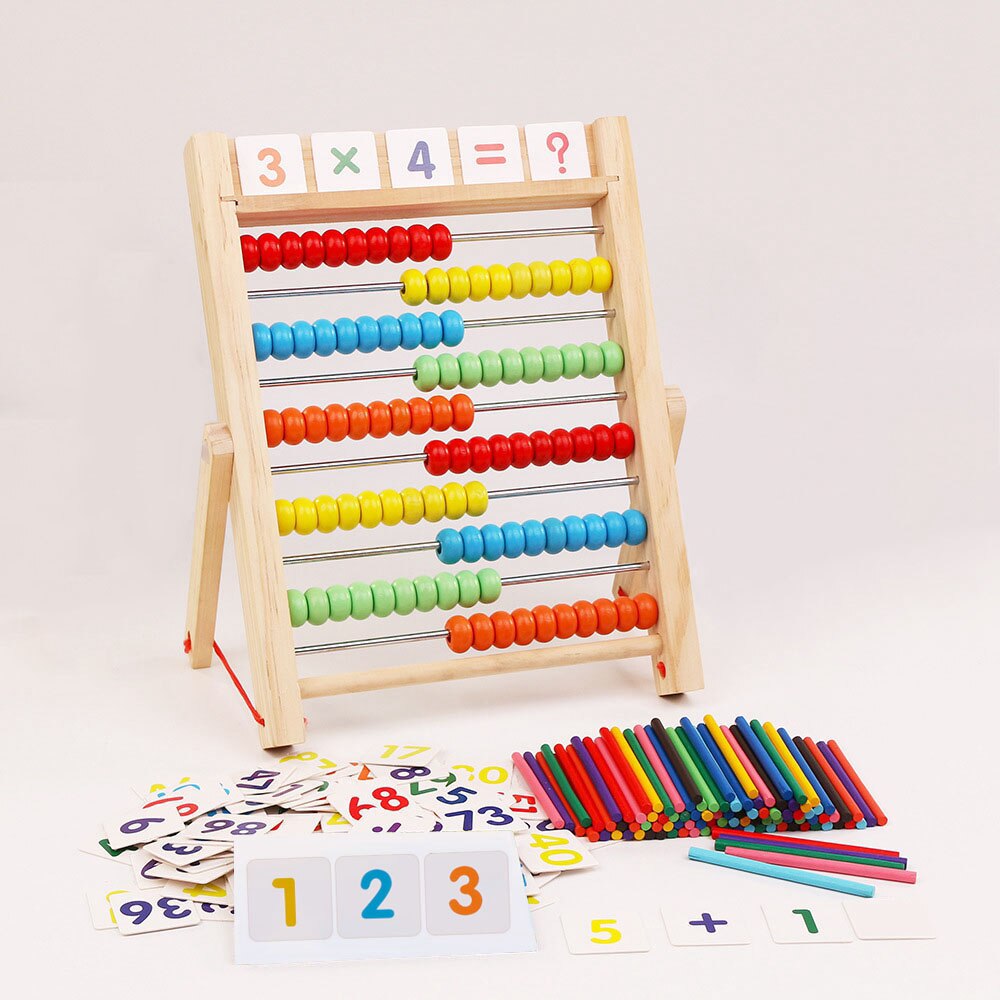 Fidtoy Montessori Counting Cognition Wooden Board Math Toy for Kids 3-10