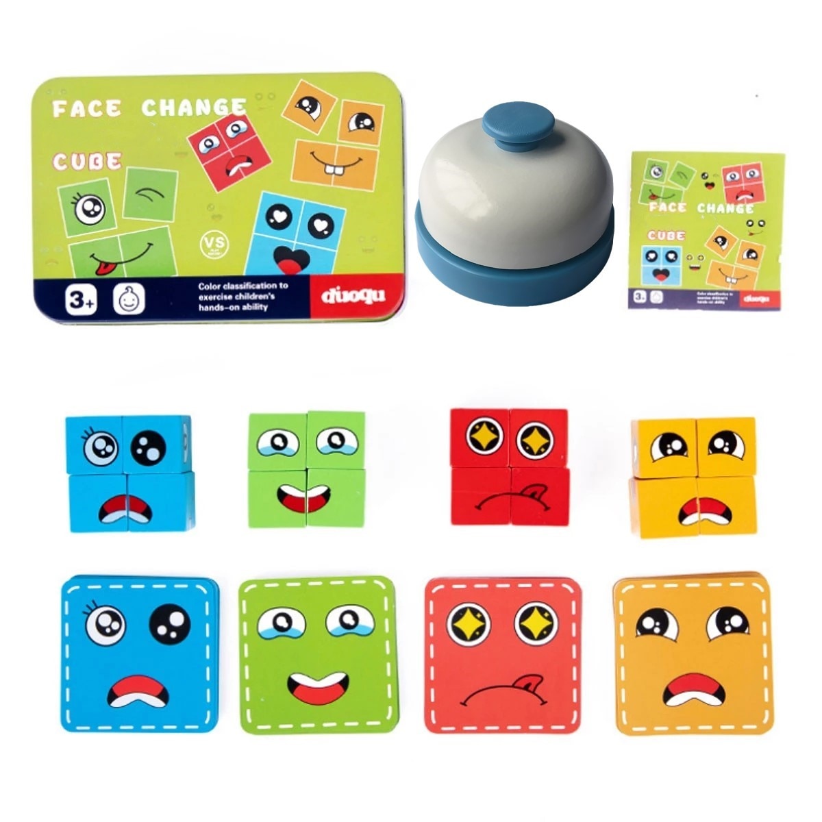 Montessori Wooden Cube Face Changing Building Blocks
