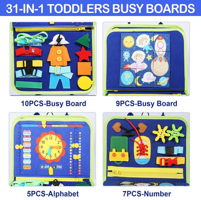 Tableau d'activités 8-en-1 Fidtoy – Jouet d'apprentissage en forme de sac à main pour les tout-petits de 2 ans et plus