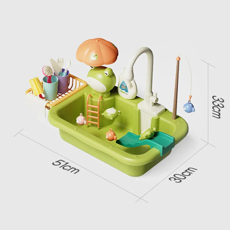 Cocina para niños – Diversión acuática y aprendizaje – Fregadero de juguete 2 en 1